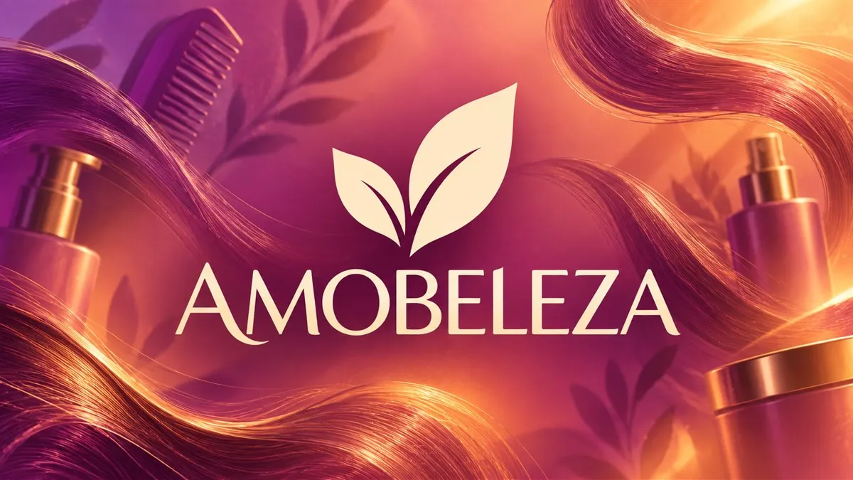 Logomarca da Amobeleza em destaque sobre arte institucional