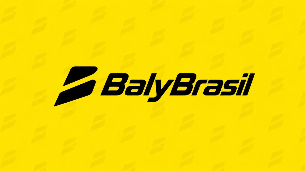 Identidade visual da Baly Brasil em amarelo e preto