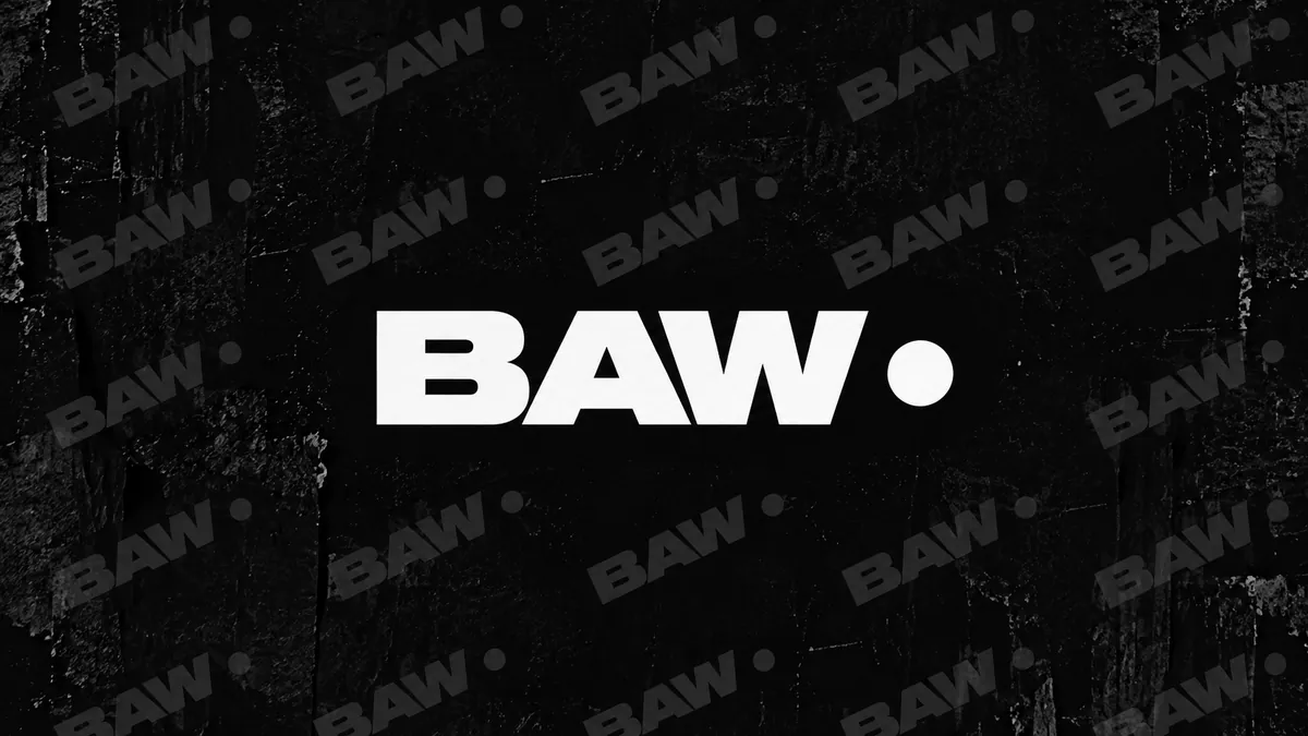 Identidade visual preta e branca da BAW Clothing