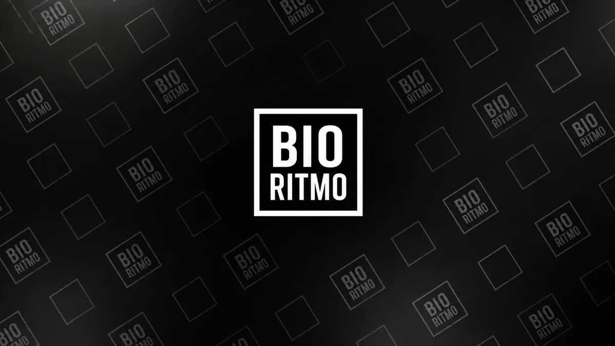 Identidade visual preta e branca da Bio Ritmo