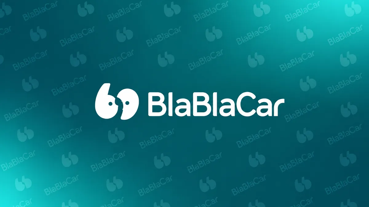 Identidade visual verde-azulada e branca da BlaBlaCar