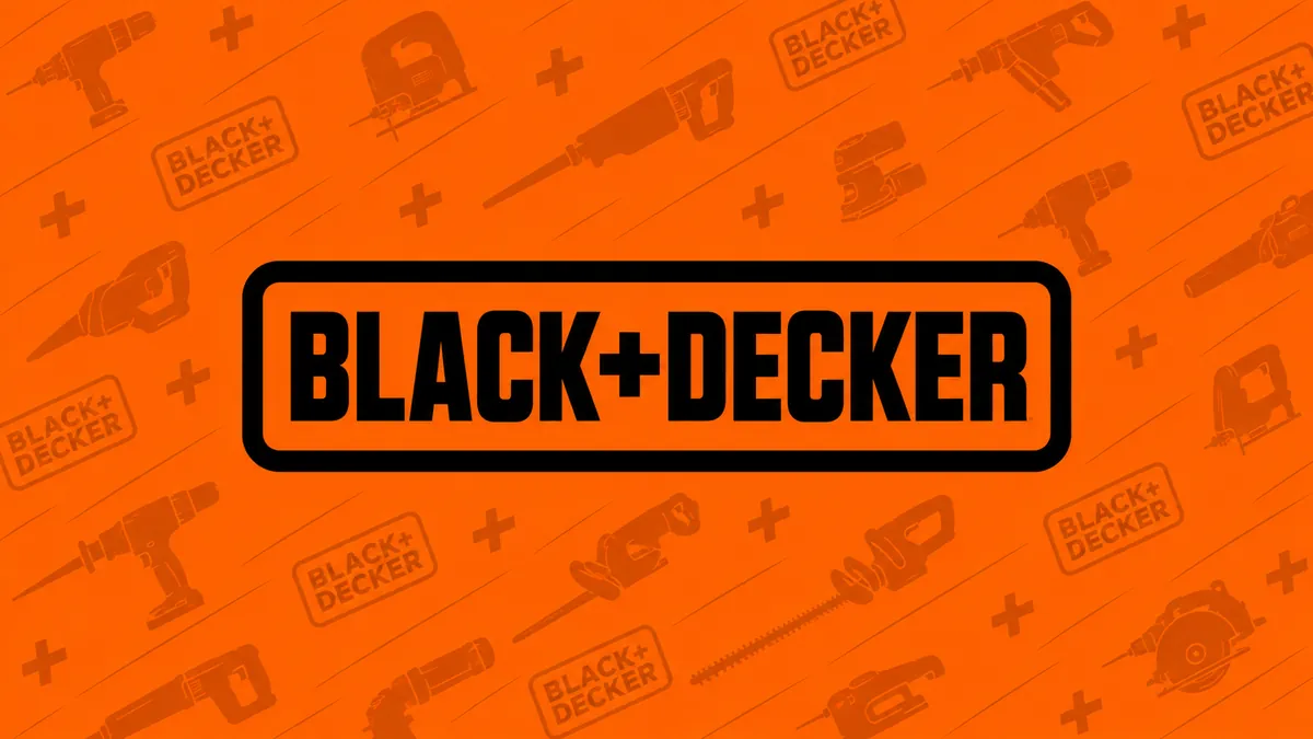 Identidade visual laranja e preta da BLACK+DECKER
