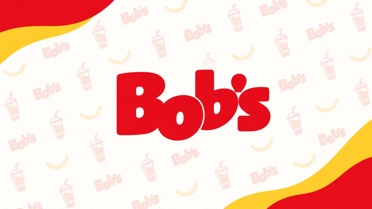Identidade visual vermelha, amarela e branca do Bob's