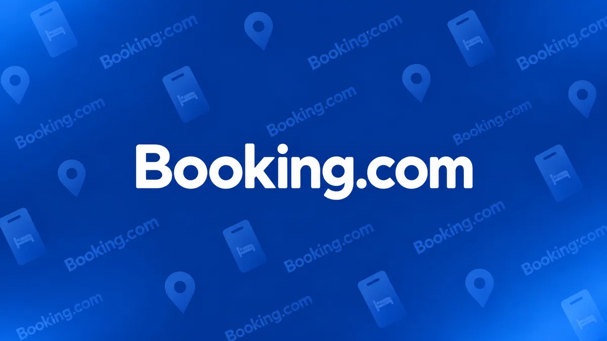 Identidade visual azul e branca da Booking.com