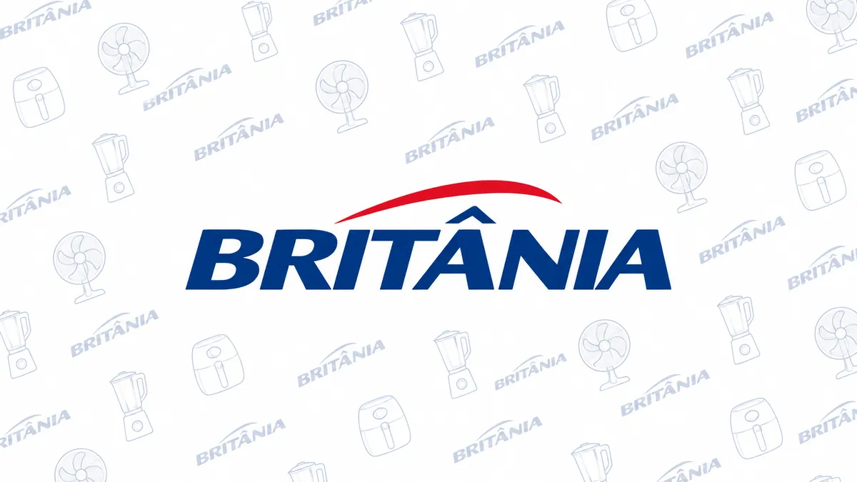 Identidade visual azul, vermelha e branca da Britânia