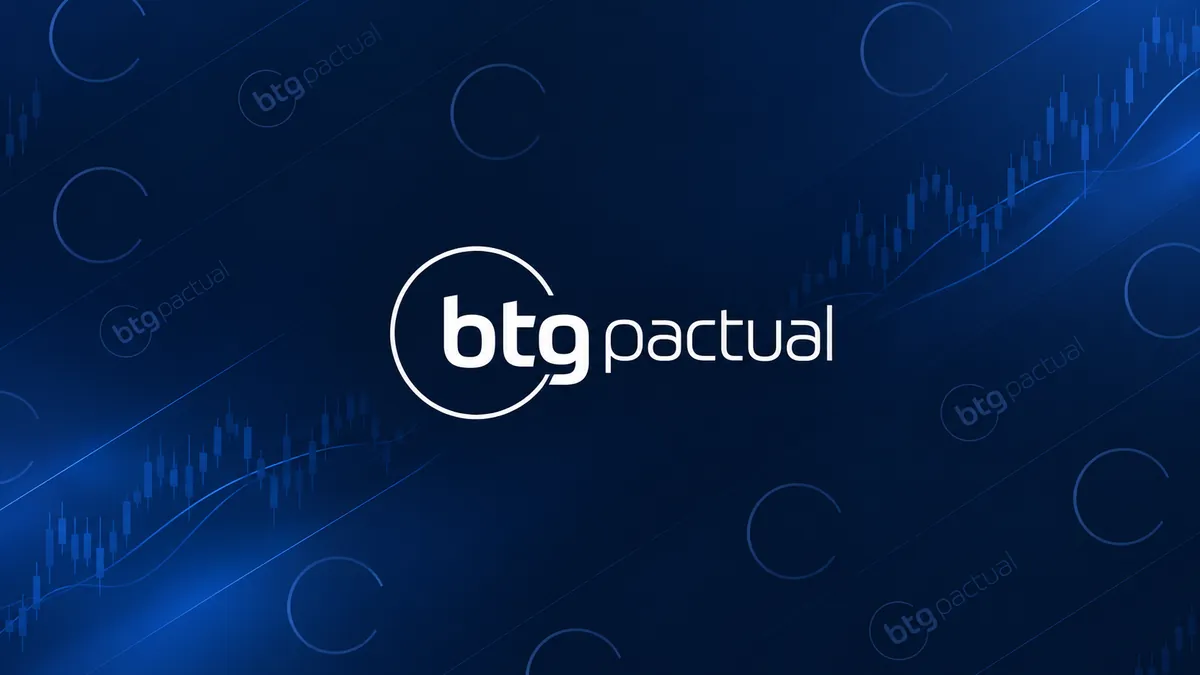 Identidade visual azul-marinho e branca do BTG Pactual