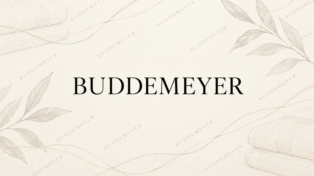 Identidade visual elegante em preto e marfim da Buddemeyer