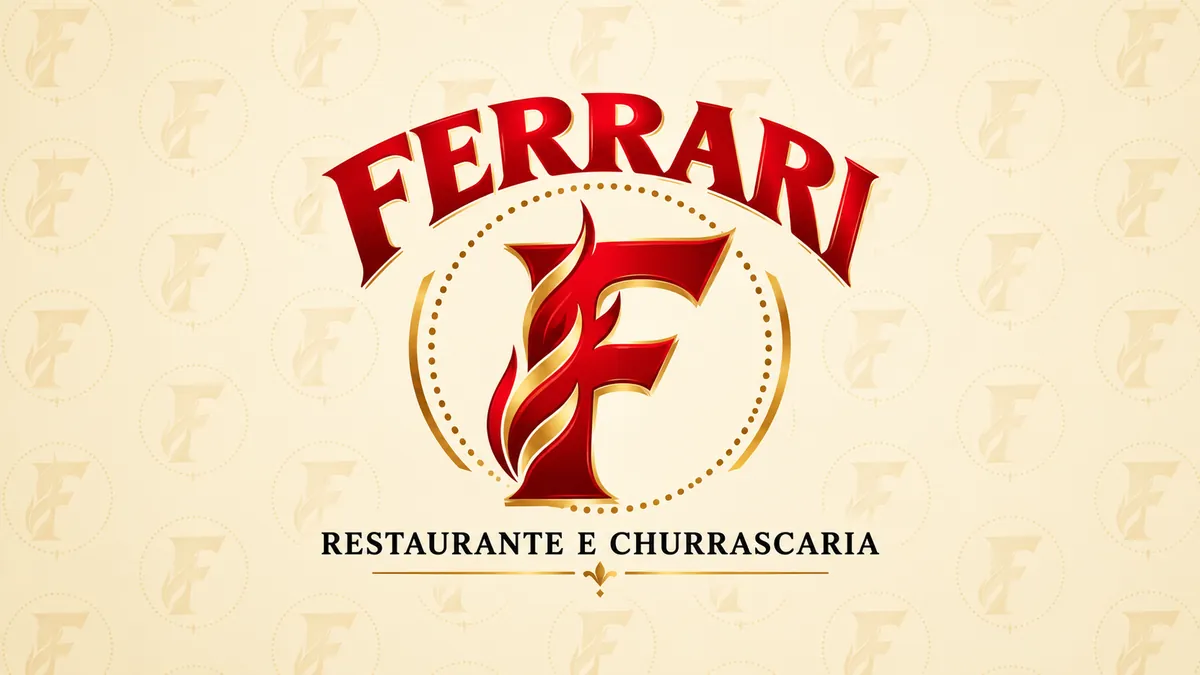 Logotipo da Churrascaria Ferrari em composição institucional