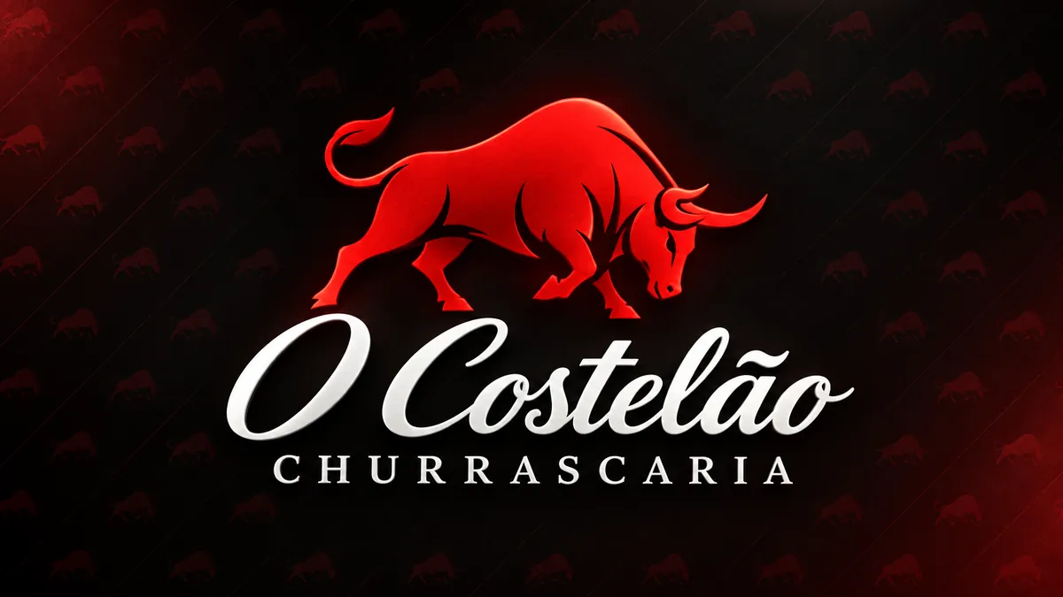 Logotipo da Churrascaria O Costelão em composição institucional preta e vermelha