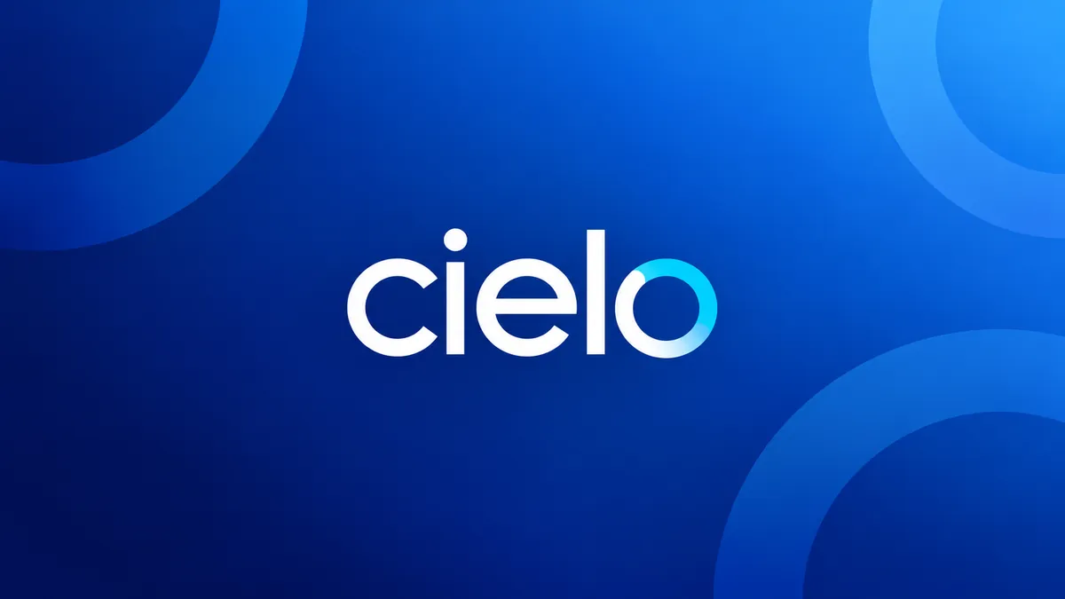 Identidade visual da Cielo em composição institucional