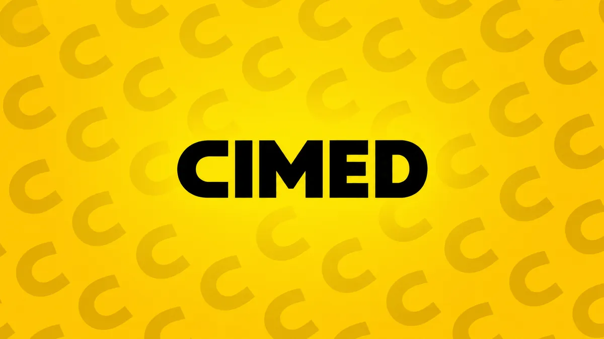 Identidade visual da Cimed em composição institucional