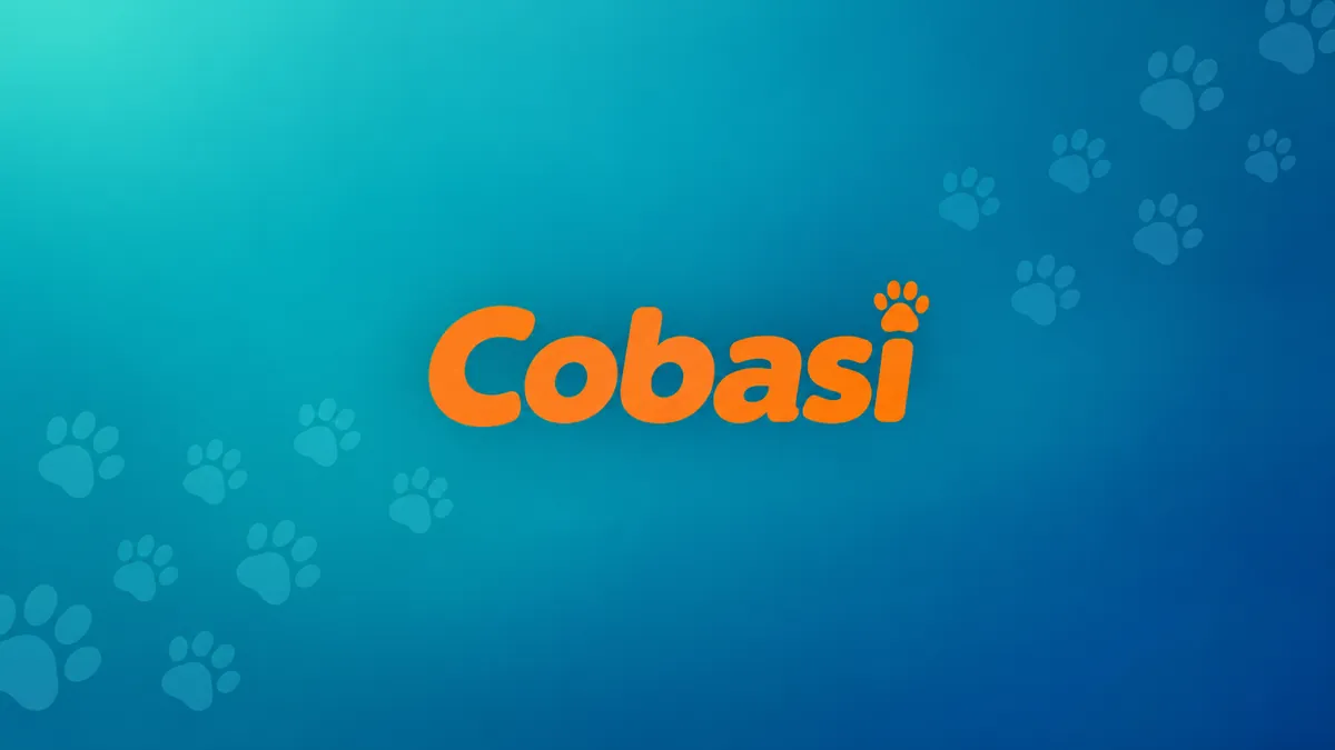 Identidade visual da Cobasi em composição institucional