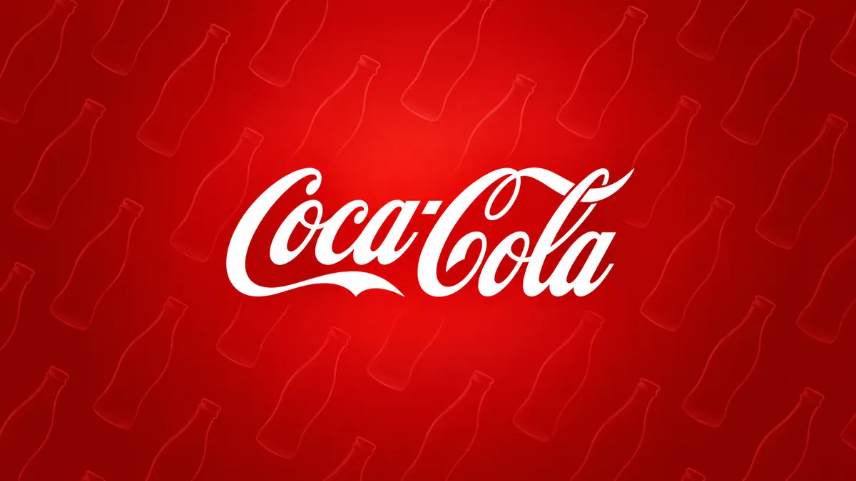 Identidade visual da Coca-Cola em composição institucional