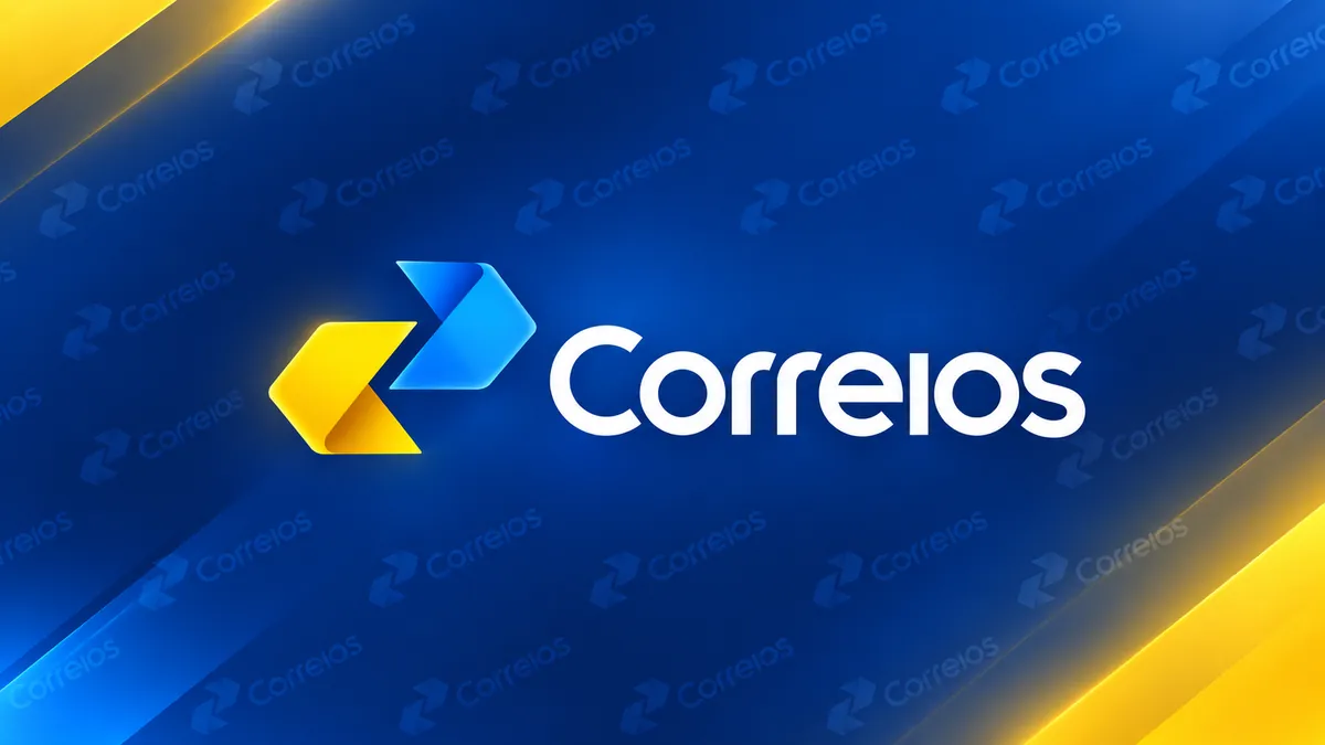 Identidade visual dos Correios em composição institucional
