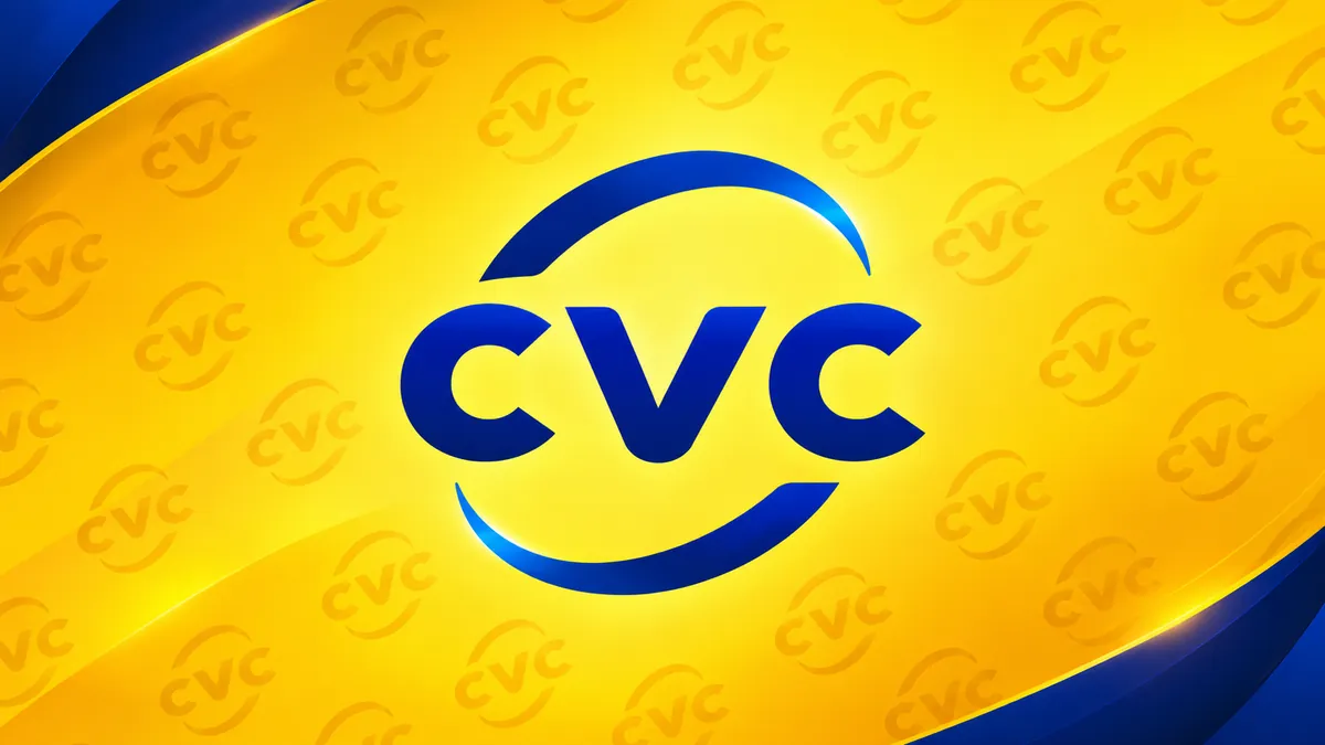 Identidade visual da CVC em composição institucional