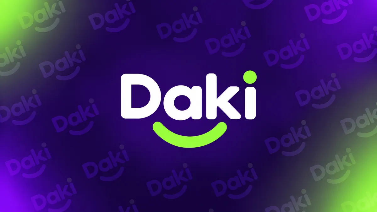 Identidade visual da Daki em composição institucional