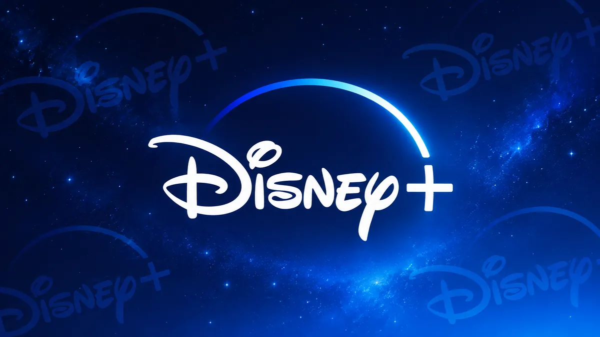 Identidade visual do Disney Plus em composição institucional azul