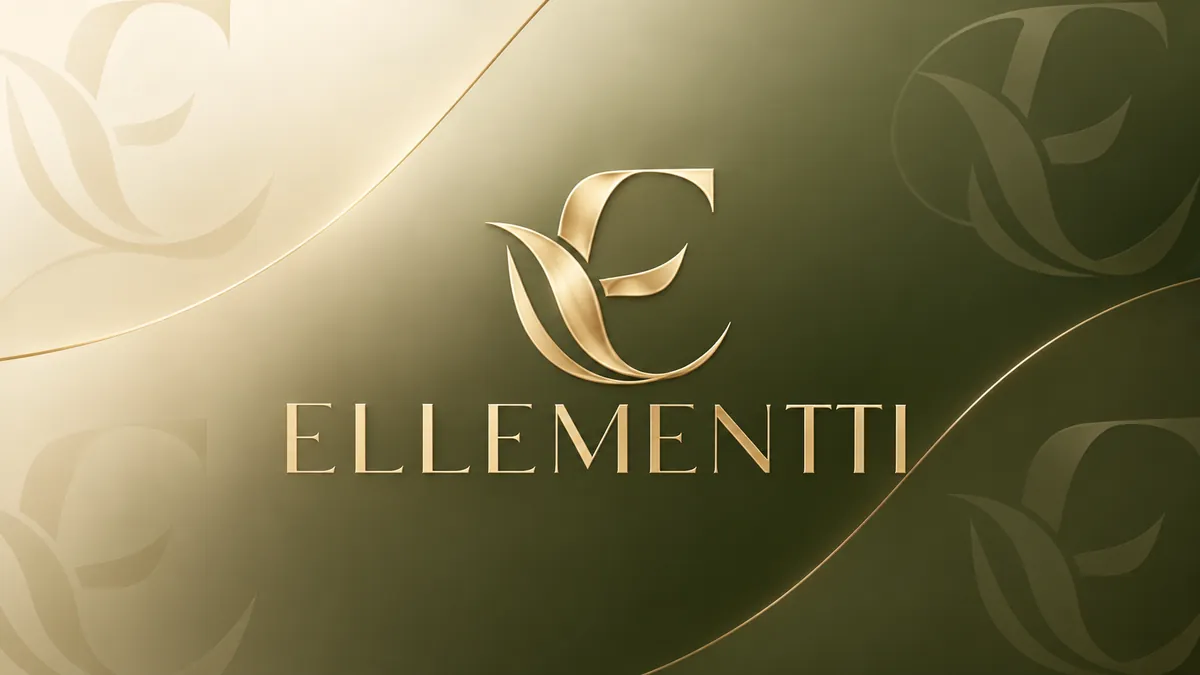 Identidade visual da Ellementti Dermocosméticos em composição institucional