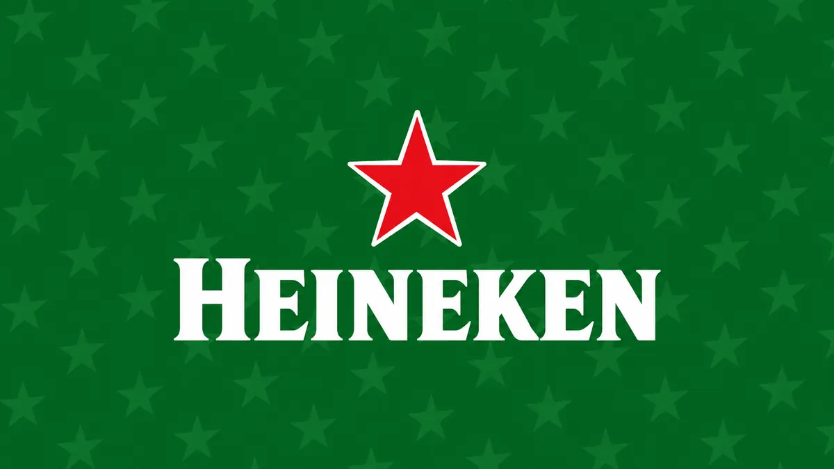 Identidade visual da Heineken em verde, branco e vermelho
