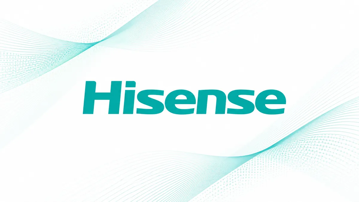 Identidade visual da Hisense em composição institucional