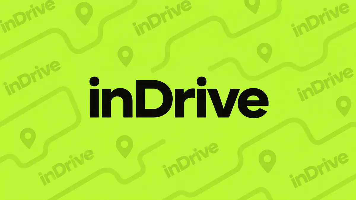 Identidade visual verde da inDrive em composição institucional