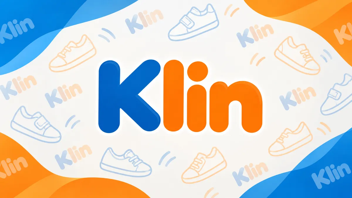 Identidade visual colorida da Klin em composição institucional