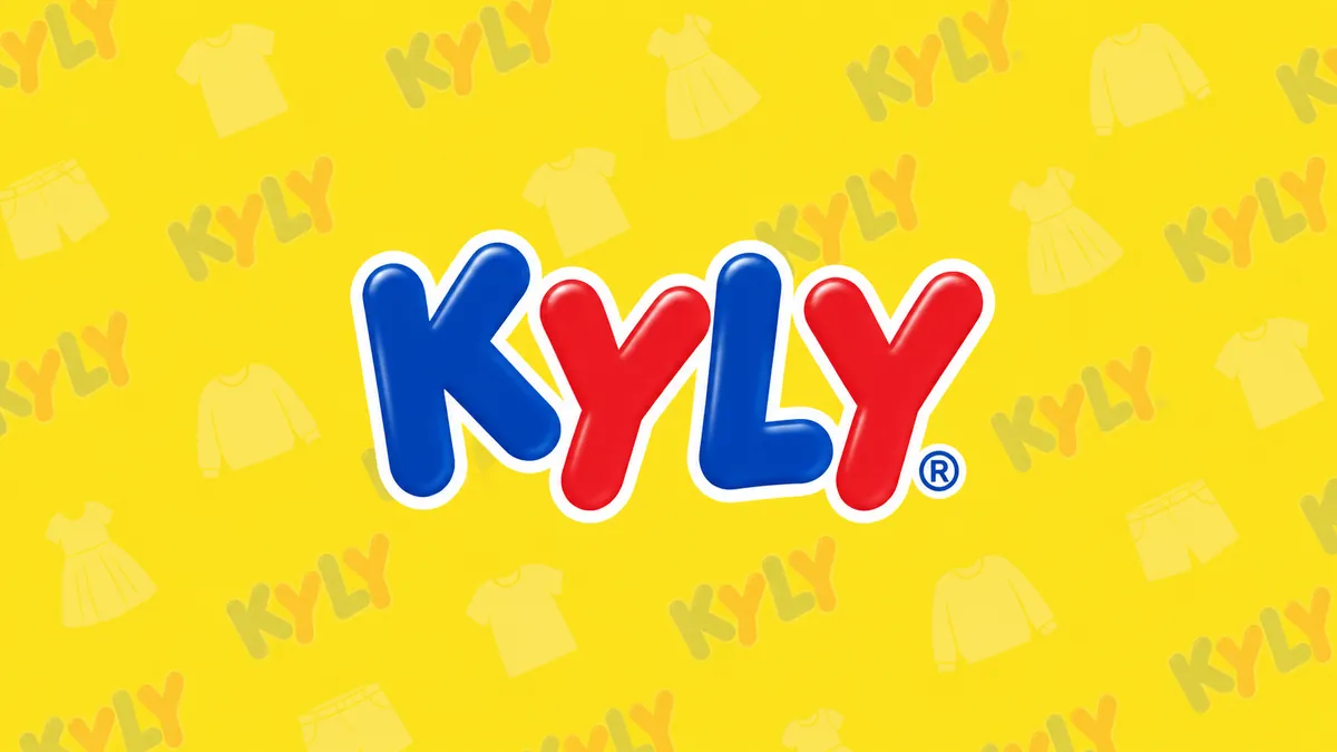 Identidade visual colorida da Kyly em composição institucional