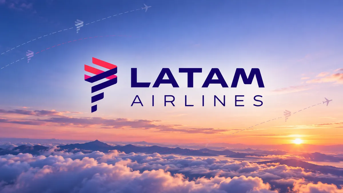 Identidade visual da LATAM Airlines em composição institucional