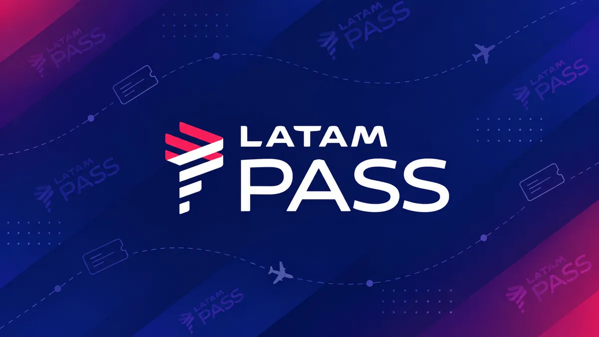 Identidade visual do LATAM Pass em composição institucional
