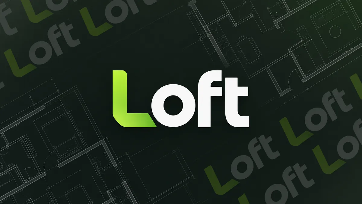 Identidade visual verde da Loft em composição institucional