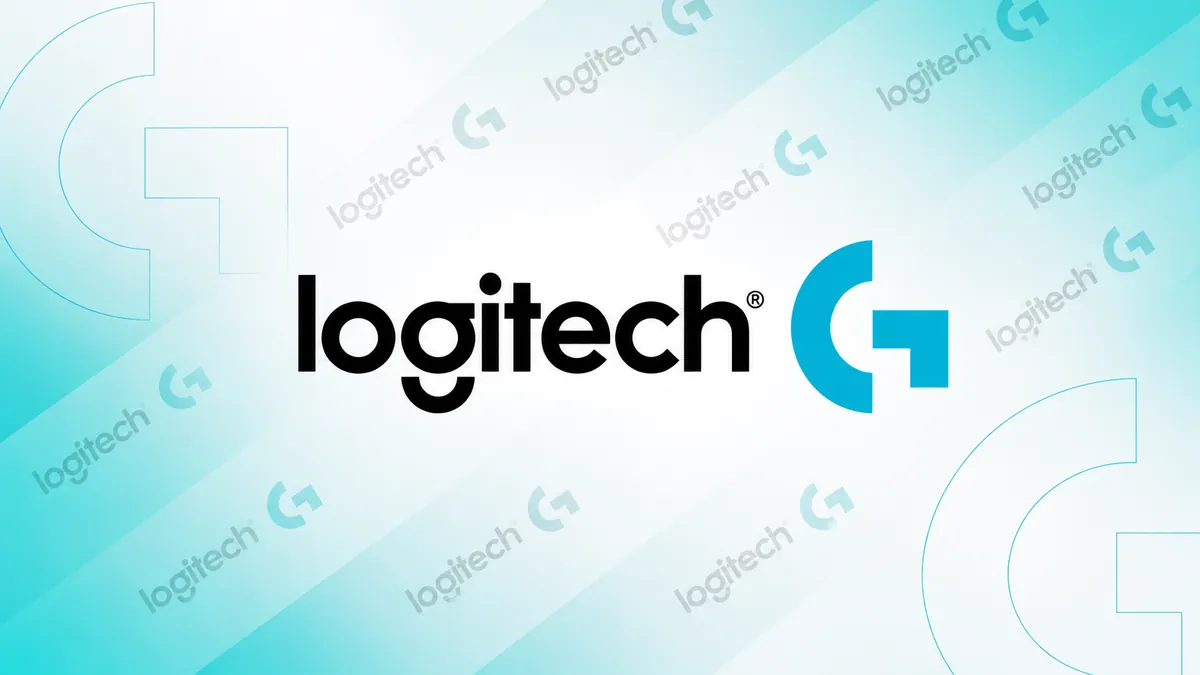 Identidade visual da Logitech em composição institucional