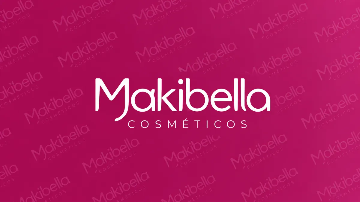 Identidade visual da Makibella Cosméticos em composição institucional