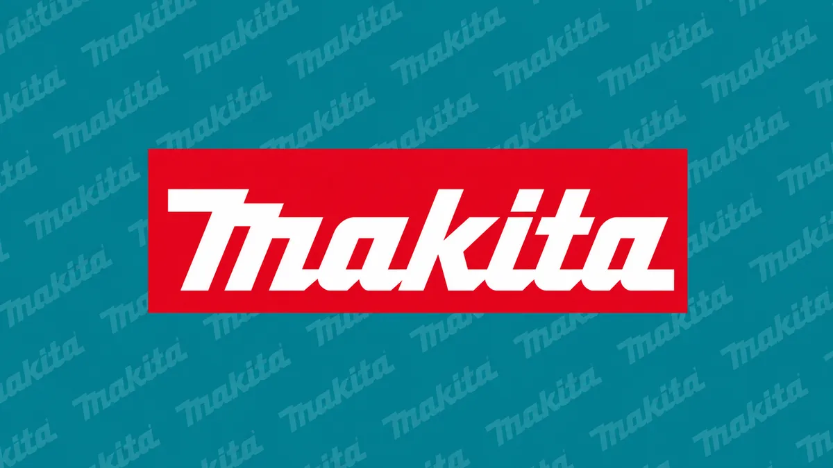 Identidade visual da Makita em composição institucional