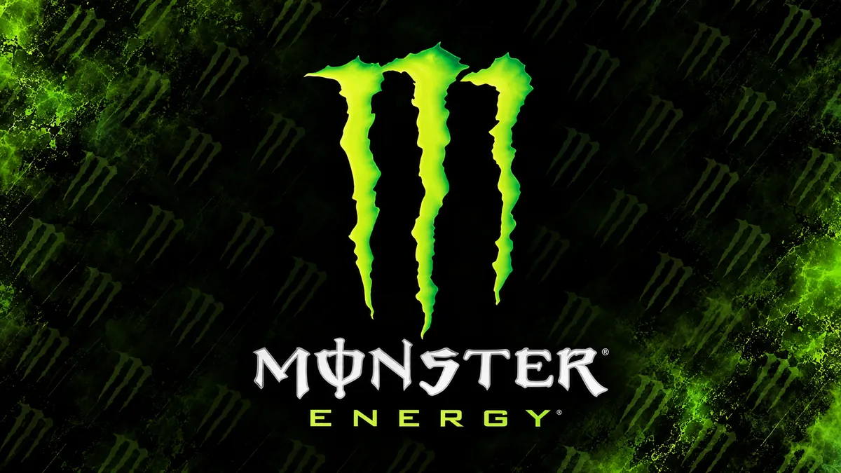 Identidade visual da Monster Energy em composição institucional