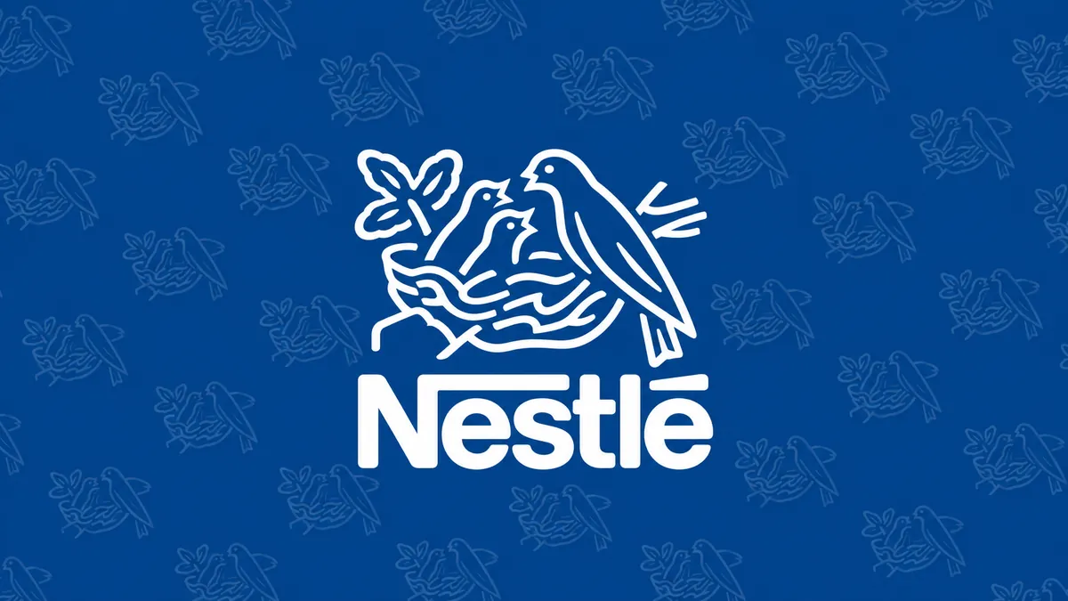 Identidade visual da Nestlé em composição institucional