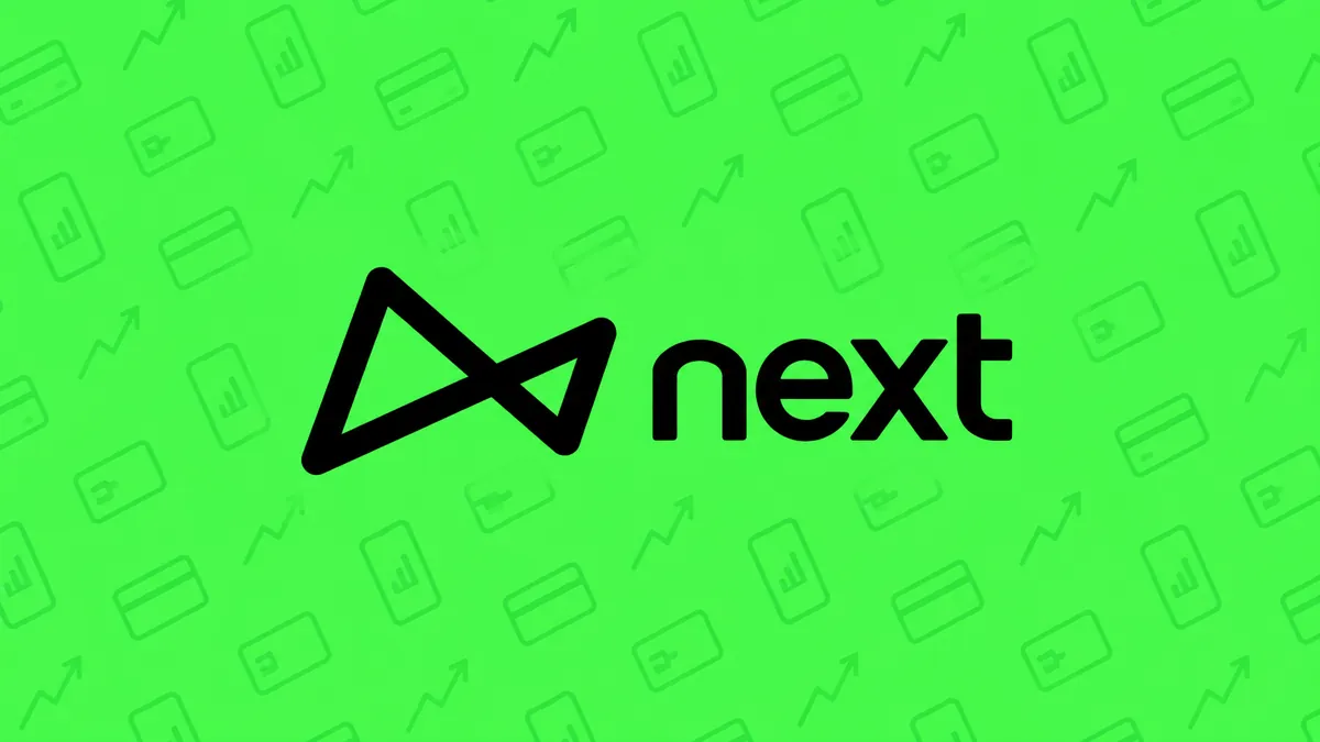 Identidade visual do banco next em composição institucional