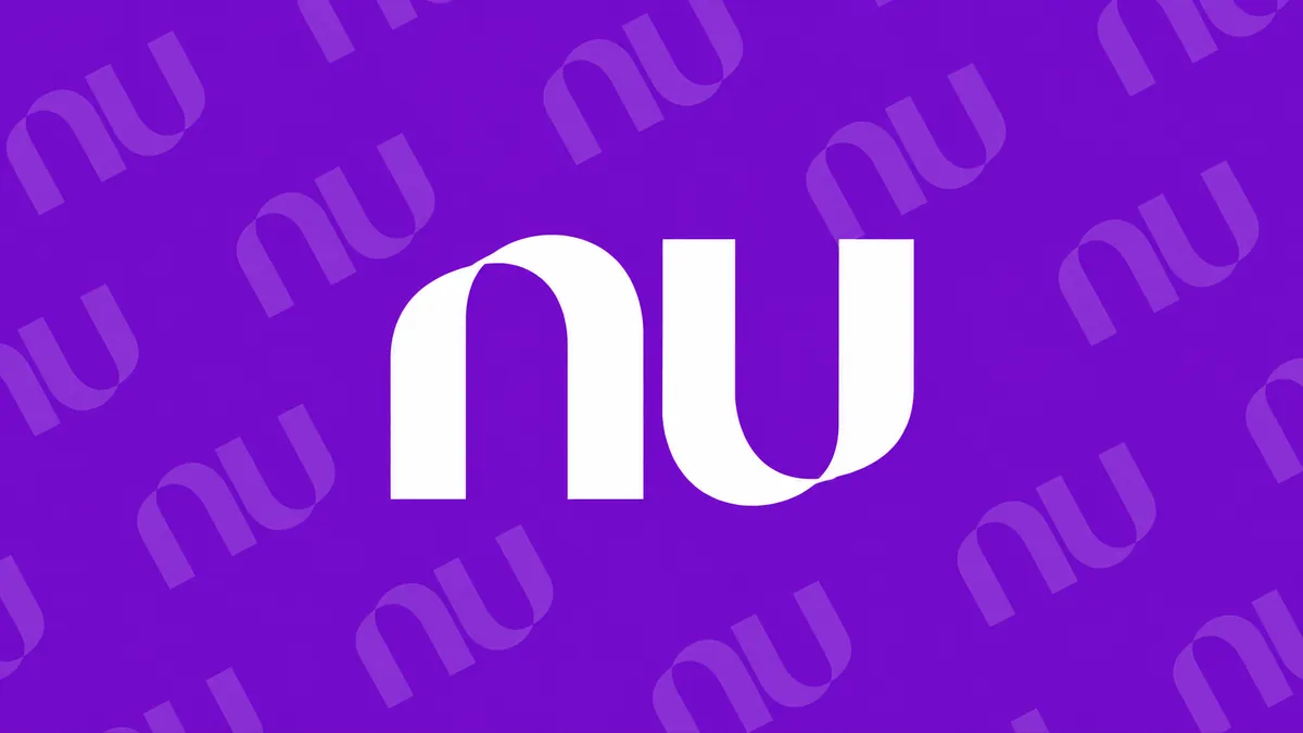 Identidade visual do Nubank em composição institucional