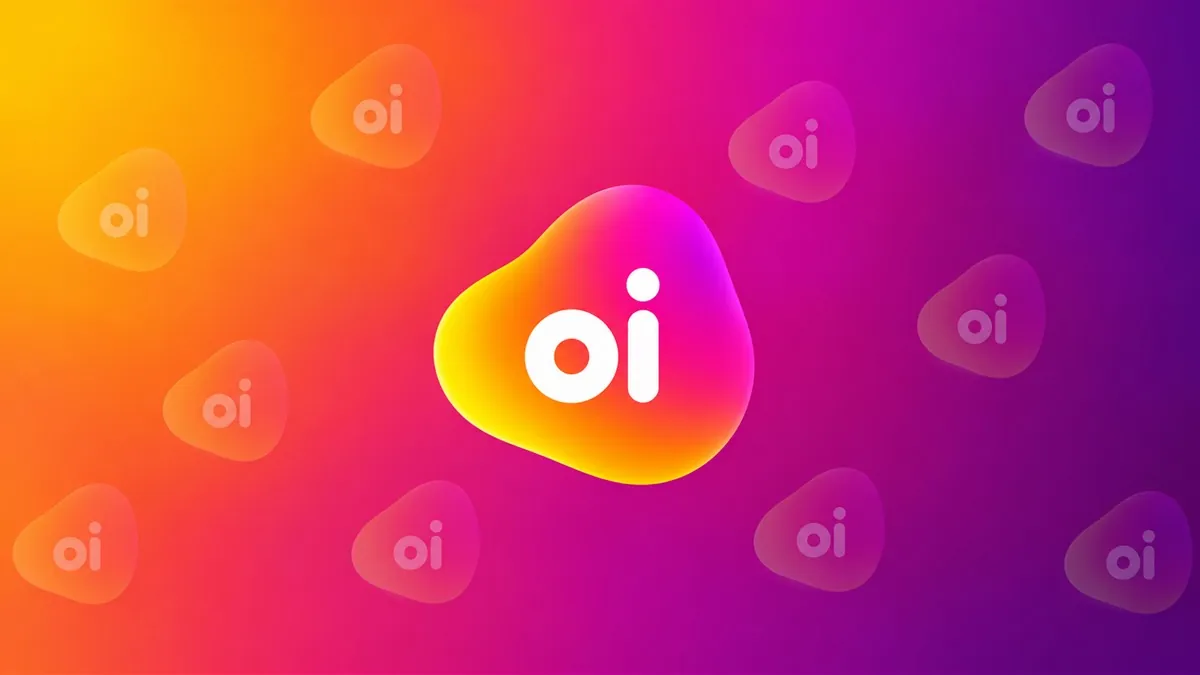 Identidade visual da Oi em composição institucional