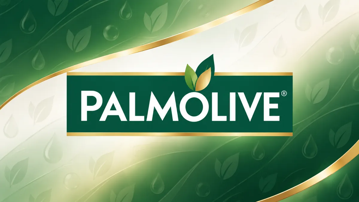 Identidade visual da Palmolive em composição institucional