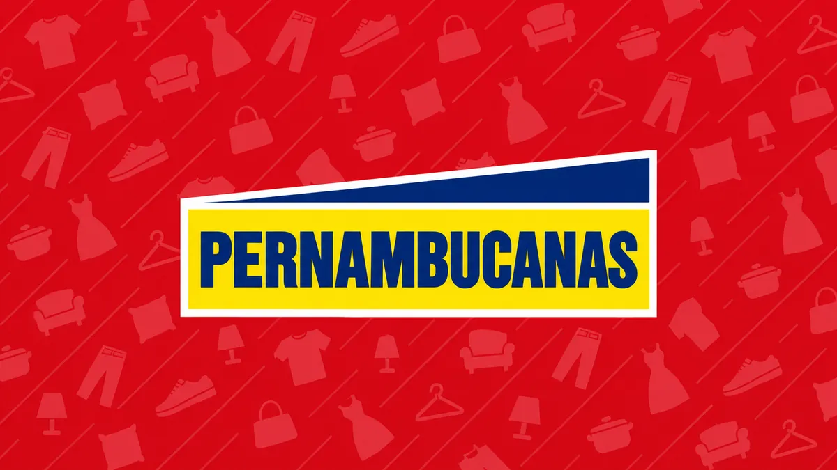 Identidade visual da Pernambucanas em composição institucional