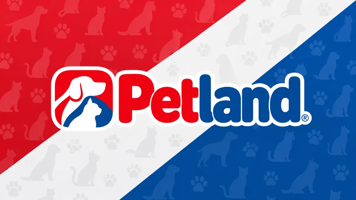 Identidade visual da Petland em composição institucional