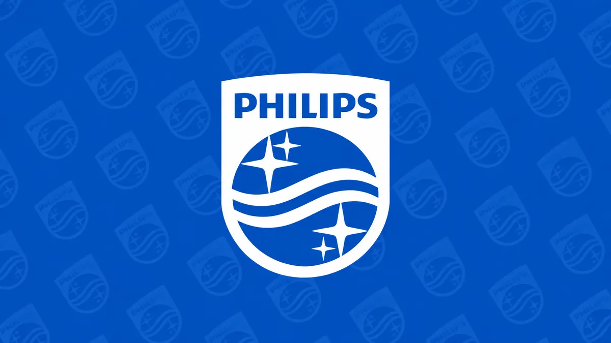 Identidade visual da Philips em composição institucional