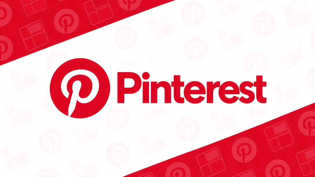 Identidade visual da Pinterest em composição institucional