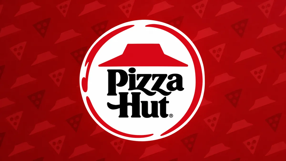 Identidade visual da Pizza Hut em composição institucional