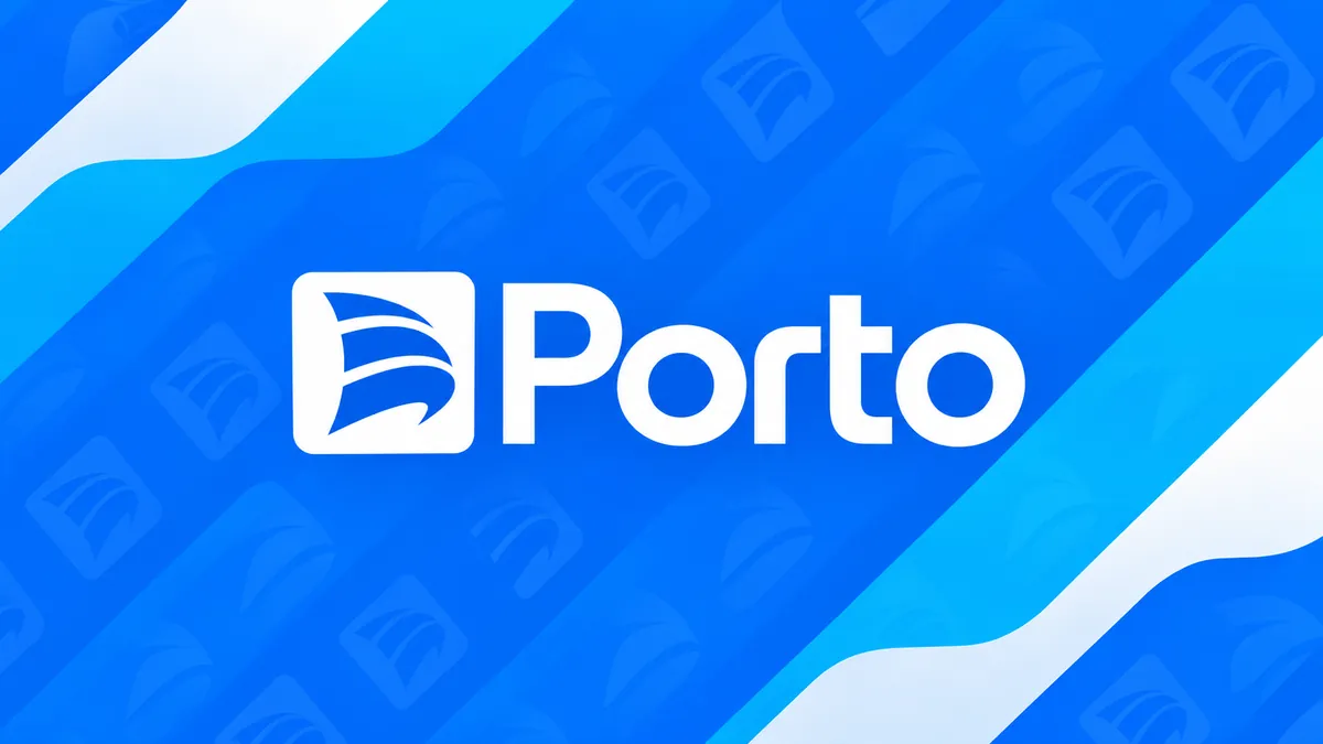 Identidade visual da Porto em composição institucional