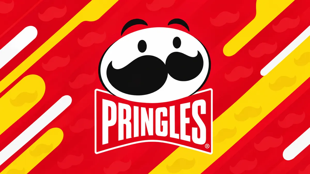 Identidade visual da Pringles em composição institucional