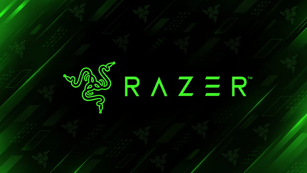 Identidade visual da Razer em composição institucional