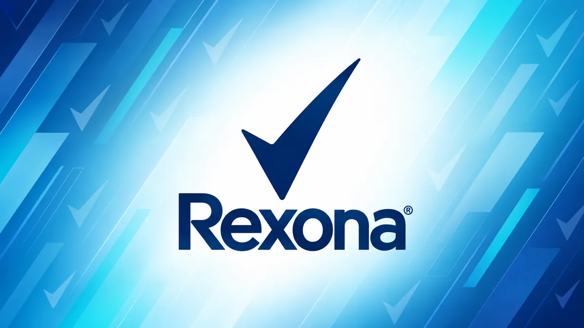 Identidade visual da Rexona em composição institucional