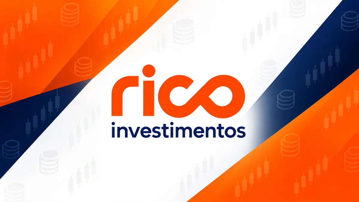 Identidade visual da Rico Investimentos em composição institucional