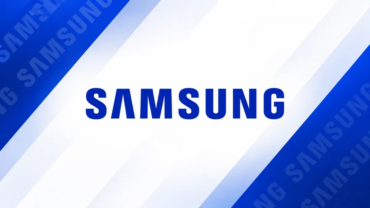 Identidade visual da Samsung em composição institucional